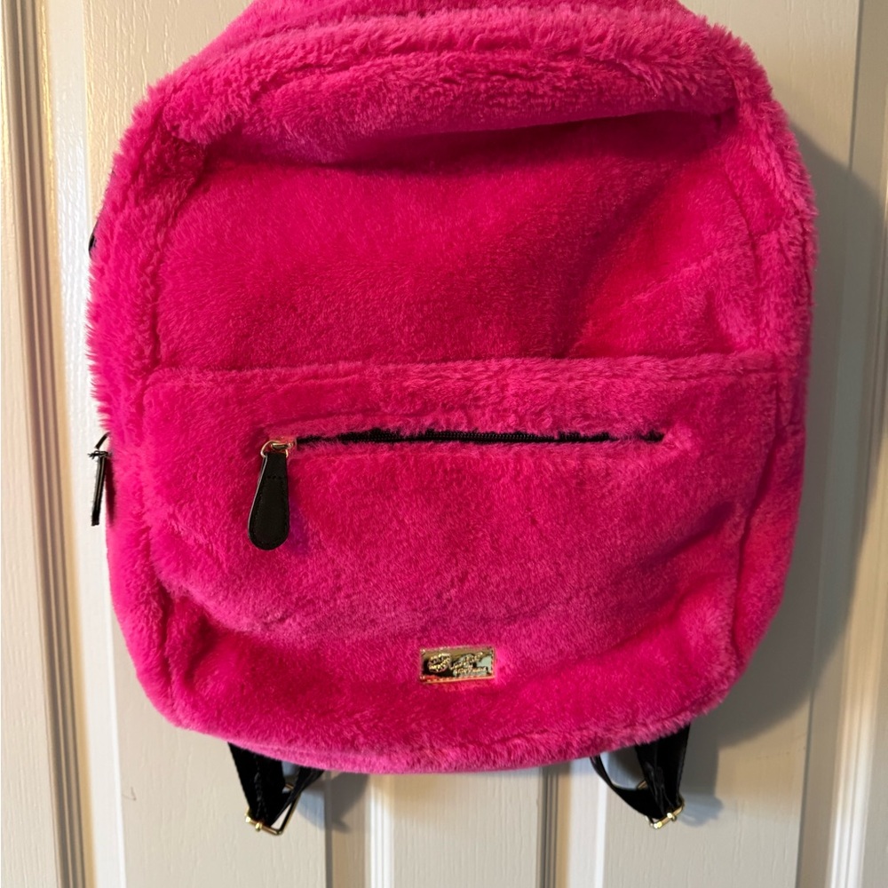 Fuzzy Pink Backpack Betsy Johnson